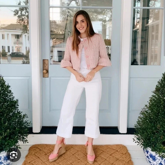 NWT Gal Meets Glam Clarissa Pink Tweed Jacket Small / 6 - Picture 4 of 11